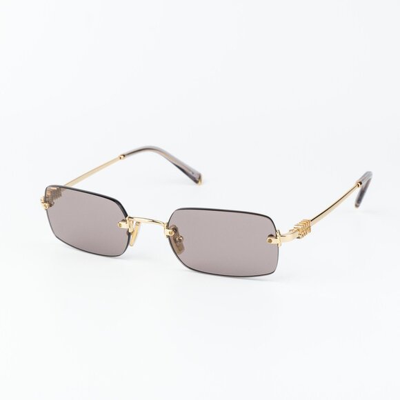 Miu Miu Women Sunglasses Gold Purple Brown Rectangle MUB50S 5AK20I NEW AUTHENTIC main image 12